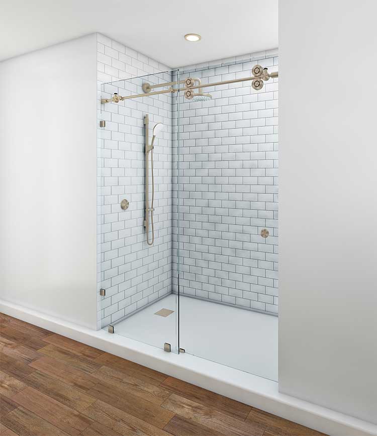 Empire Clip with Glass Angle 1 Brushed Nickel